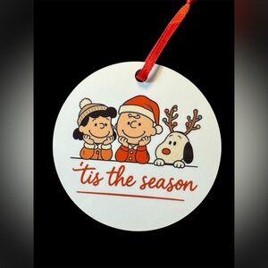 Peanuts ‘Tis The Season Snoopy Round Christmas Ornament New